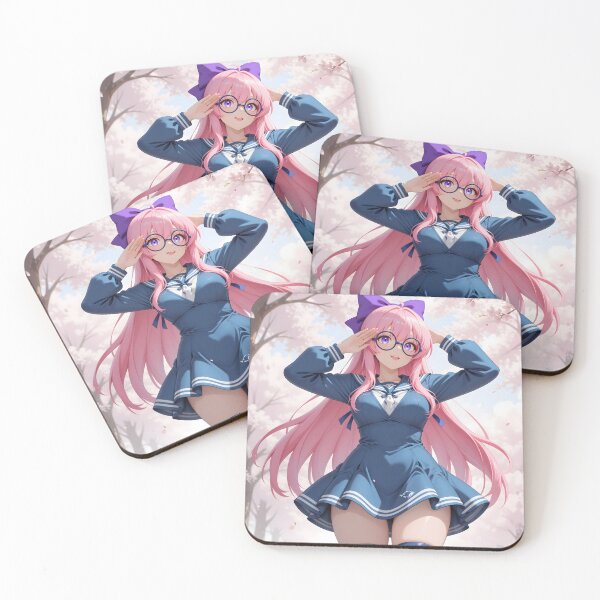 Item preview, Pink-Haired Anime Student Under Cherry Blossoms designed and sold by Killington.