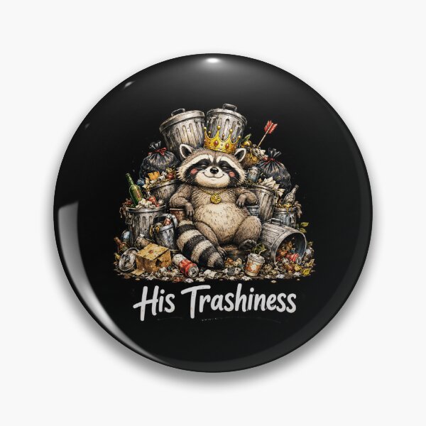 Item preview, raccoon trash king funny garbage animal cartoon art designed and sold by ROUX-ART.