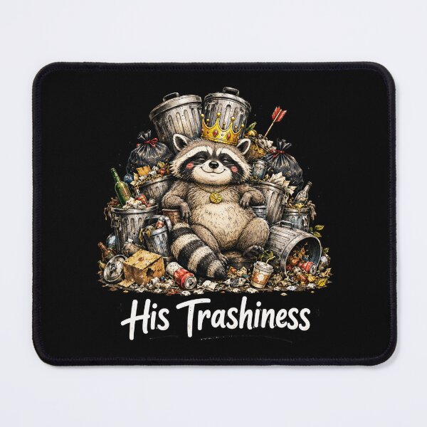 Item preview, raccoon trash king funny garbage animal cartoon art designed and sold by ROUX-ART.