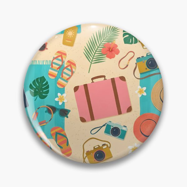 Item preview, Colorful Summer Vacation Essentials Pattern designed and sold by DailyVines.