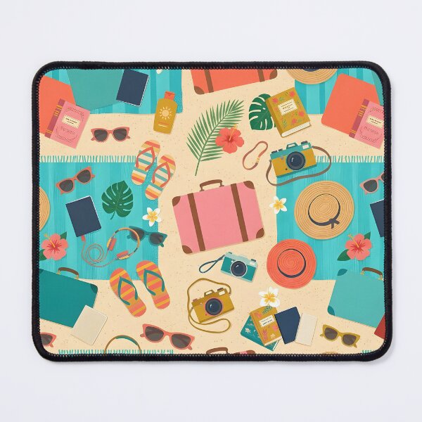 Item preview, Colorful Summer Vacation Essentials Pattern designed and sold by DailyVines.
