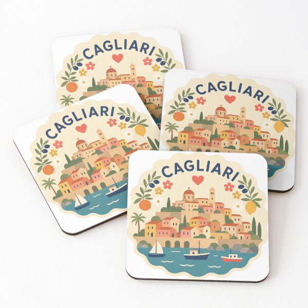 Item preview, Cagliari Italy Travel Souvenir Modern Folk Art designed and sold by VisualArtsOasis.