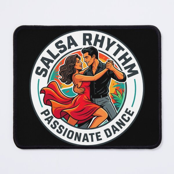 Item preview, Salsa Rhythm Passionate Dance – Retro Vintage Style Dance Couple, Tropical Sunset Circle Emblem, Latin Dancers Apparel Graphic Sticker designed and sold by SmartPuns.