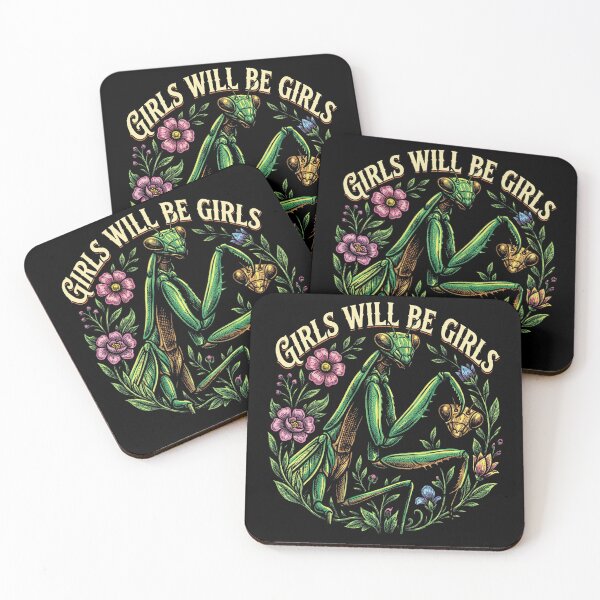 Item preview, Girls Will Be Girls Funny Praying Mantis Floral Art designed and sold by NoeValdric.