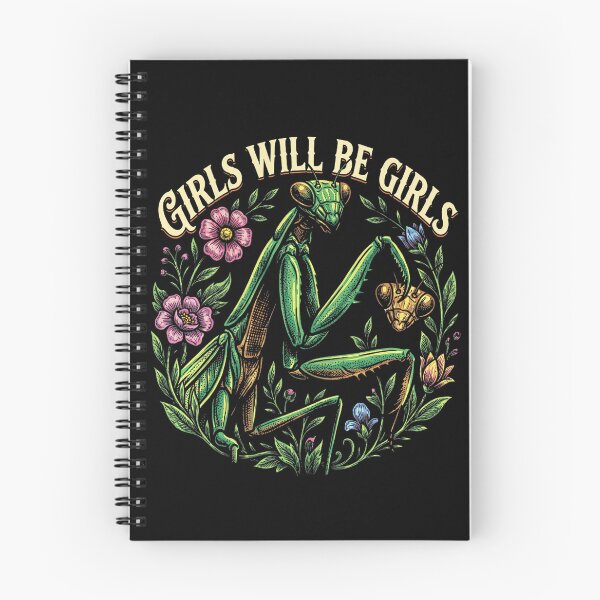 Item preview, Girls Will Be Girls Funny Praying Mantis Floral Art designed and sold by NoeValdric.