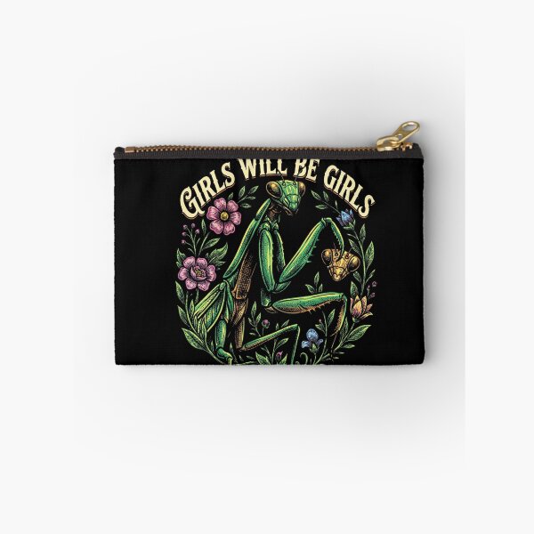 Item preview, Girls Will Be Girls Funny Praying Mantis Floral Art designed and sold by NoeValdric.