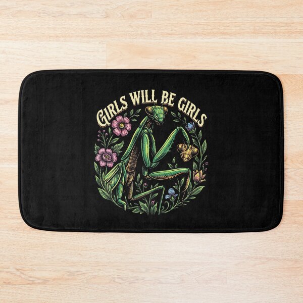 Item preview, Girls Will Be Girls Funny Praying Mantis Floral Art designed and sold by NoeValdric.