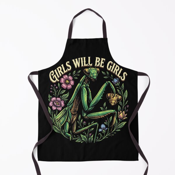 Item preview, Girls Will Be Girls Funny Praying Mantis Floral Art designed and sold by NoeValdric.