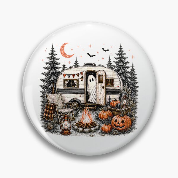 Item preview, Happy Ghost Camping Around Campfire Vintage Halloween designed and sold by Rahamkshop.