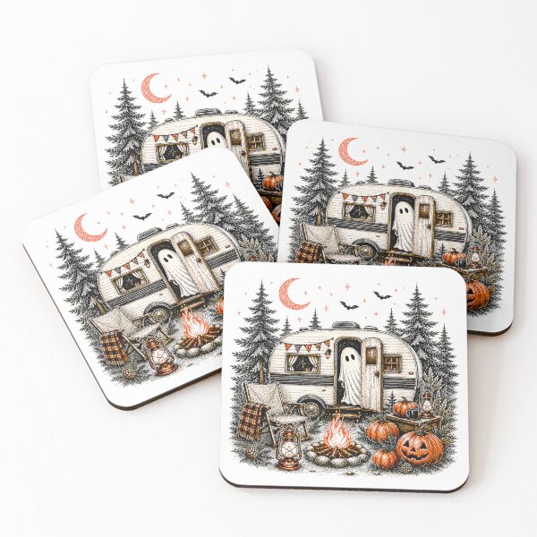 Item preview, Happy Ghost Camping Around Campfire Vintage Halloween designed and sold by Rahamkshop.