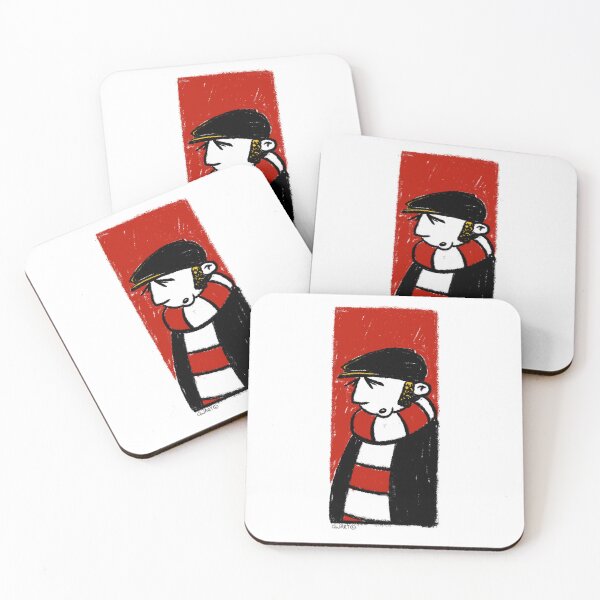Item preview, Classic Football Fan Illustration | Footy Terrace Supporter | Red & White Scarf designed and sold by GWARTGB.