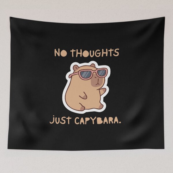 Item preview, No Thoughts Just Capybara Funny Cute Capybara T-Shirt designed and sold by SvarunPogani.
