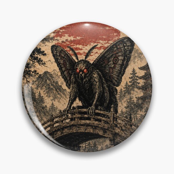 Item preview, Mothman Japanese Ukiyo-e Cryptid Art designed and sold by LateNightInn.