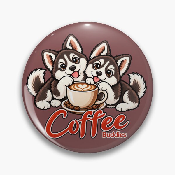 Item preview, Coffee Buddies Cute Dogs Sharing Coffee Cartoon T-Shirt Design designed and sold by RobertArt08.