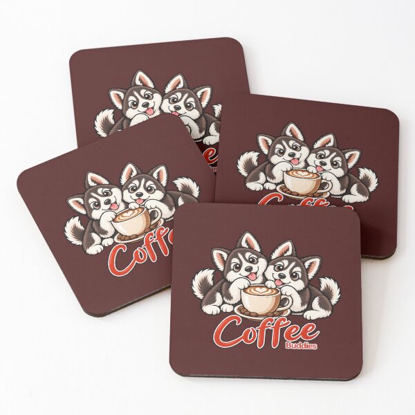 Item preview, Coffee Buddies Cute Dogs Sharing Coffee Cartoon T-Shirt Design designed and sold by RobertArt08.