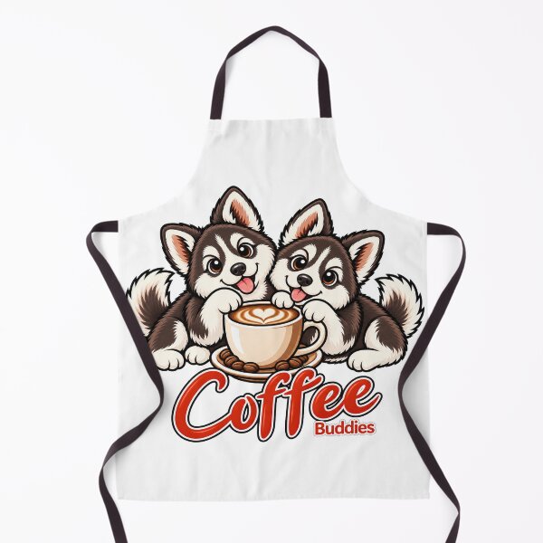 Item preview, Coffee Buddies Cute Dogs Sharing Coffee Cartoon T-Shirt Design designed and sold by RobertArt08.