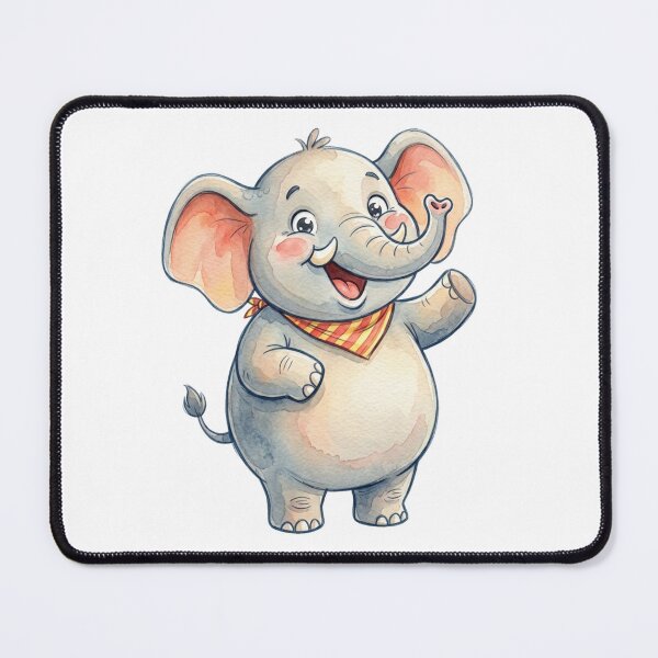 Item preview, Chubby Happy Elephant Watercolor Cartoon Illustration designed and sold by StickVerse by Owais.
