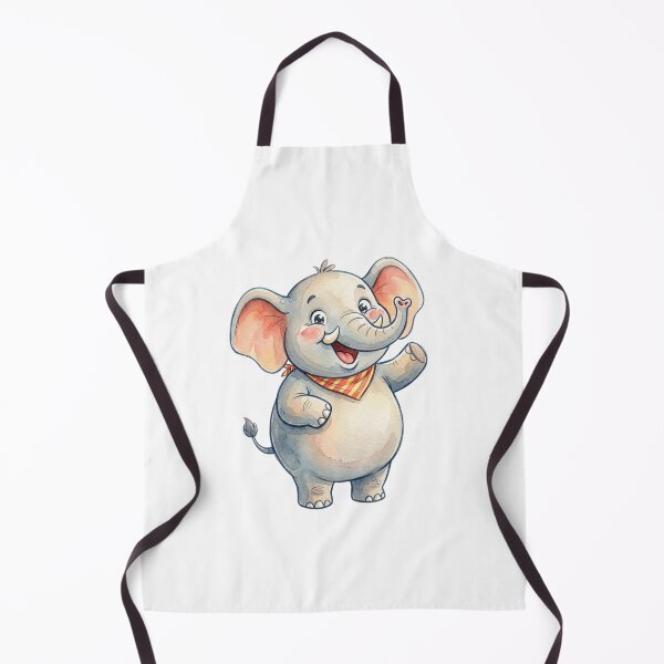 Item preview, Chubby Happy Elephant Watercolor Cartoon Illustration designed and sold by StickVerse by Owais.