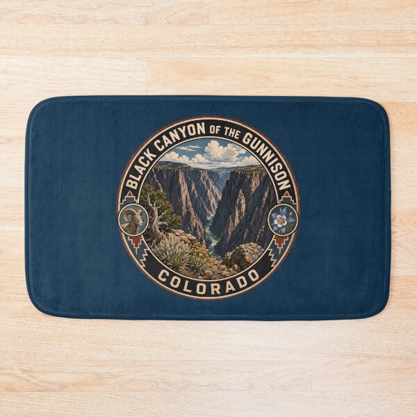 Item preview, Black Canyon of the Gunnison National Park Illustration Travel Art Badge designed and sold by KrisSidDesigns.