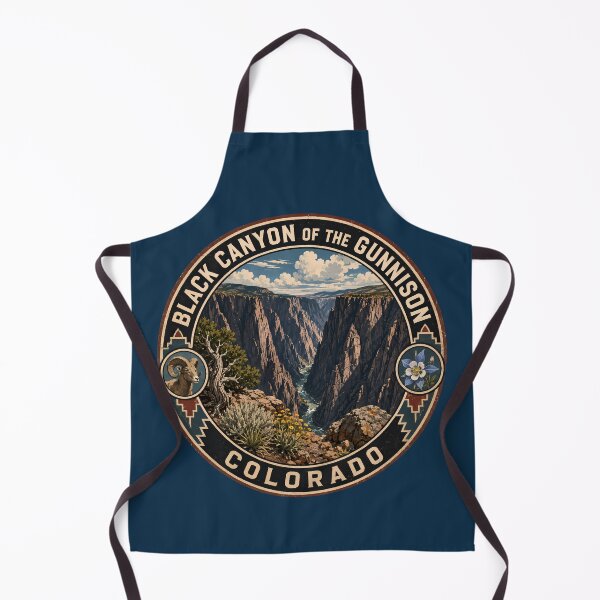 Item preview, Black Canyon of the Gunnison National Park Illustration Travel Art Badge designed and sold by KrisSidDesigns.