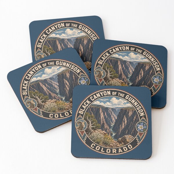 Item preview, Black Canyon of the Gunnison National Park Illustration Travel Art Badge designed and sold by KrisSidDesigns.