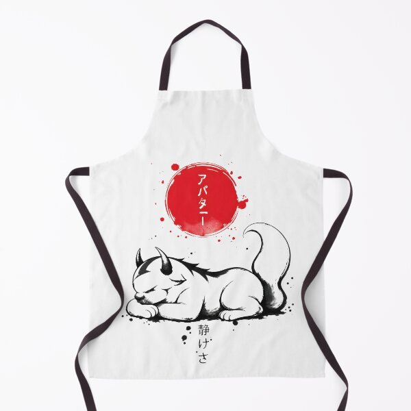 Item preview, Japanese Sumi-e Horned Spirit Cat Red Sun Ink Art designed and sold by lamiarte.