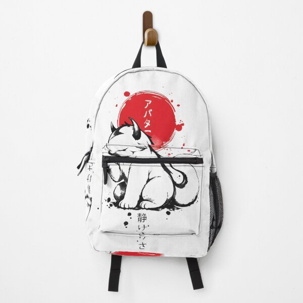 Item preview, Japanese Sumi-e Horned Spirit Cat Red Sun Ink Art designed and sold by lamiarte.
