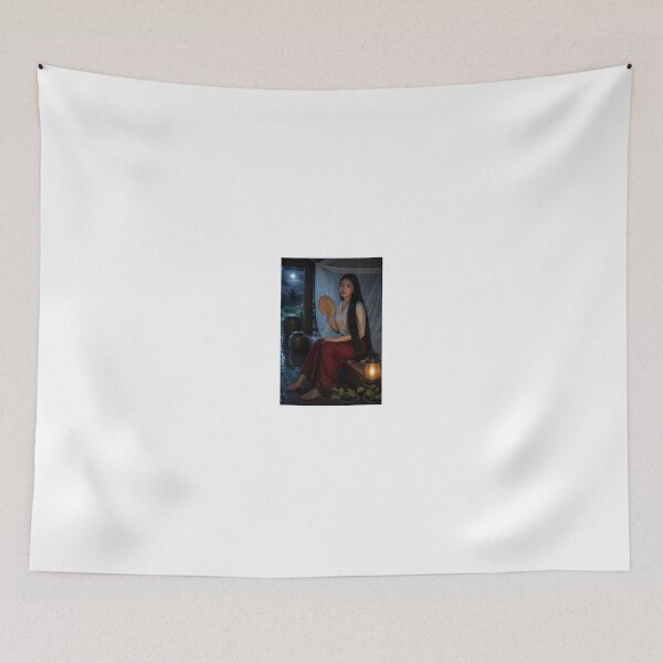 Item preview, Woman with Fan and Mosquito Net at Night designed and sold by CathryneDelamort.