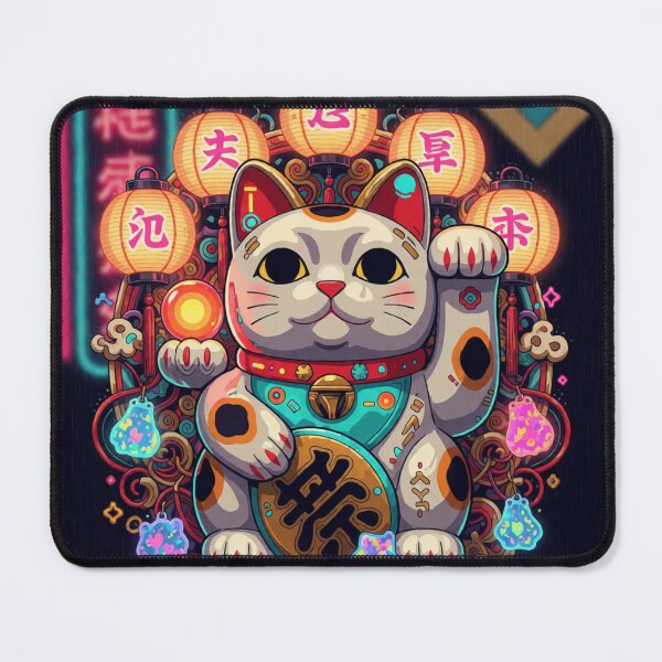 Item preview, Cyberpunk Maneki Neko Japanese Lucky Cat designed and sold by AillustriaAK.