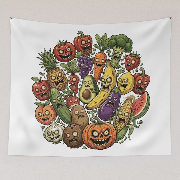 Item preview, Zombie Fruit Vegetable Squad Horror Cartoon designed and sold by Maria Garcia´s.