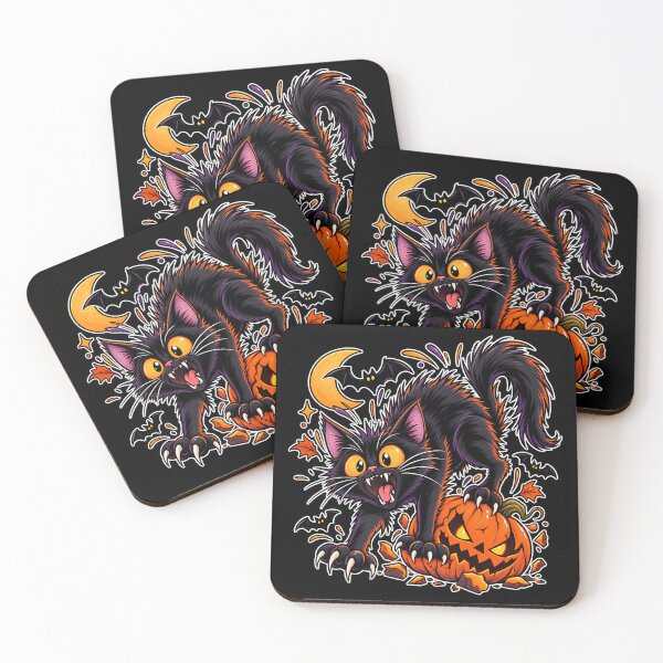 Item preview, Spooky Black Cat and Pumpkin Halloween designed and sold by OMdesign10.
