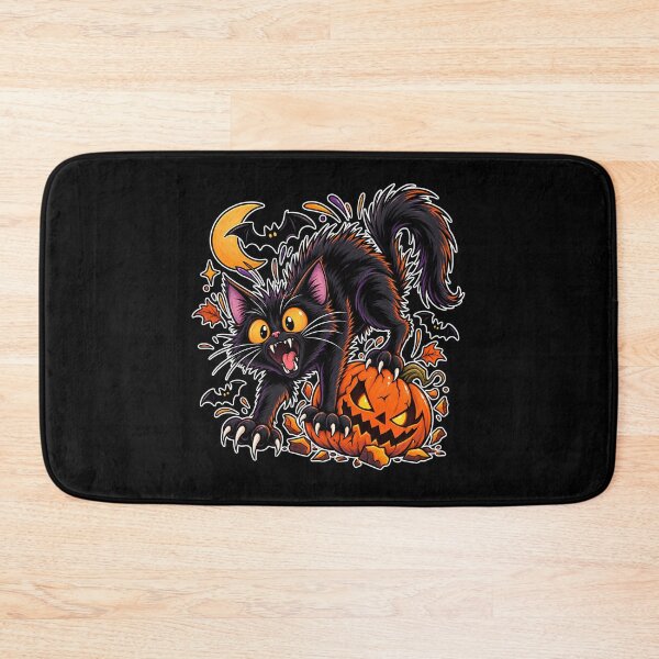 Item preview, Spooky Black Cat and Pumpkin Halloween designed and sold by OMdesign10.