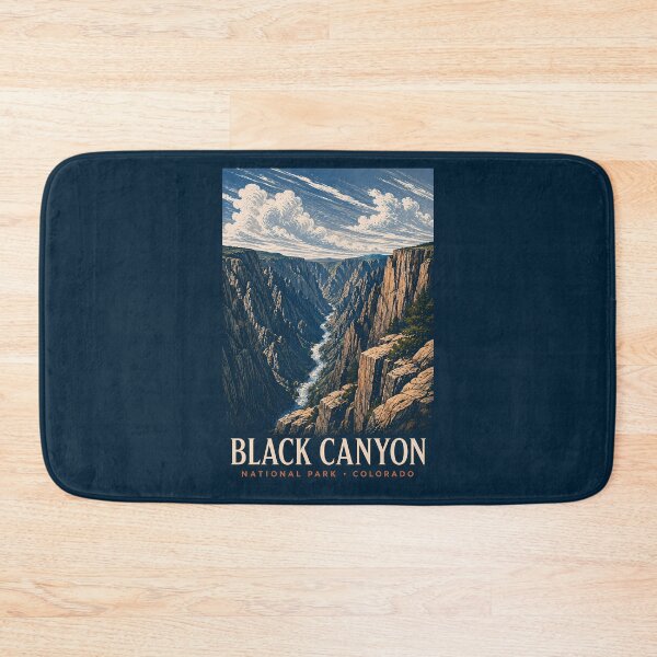 Item preview, Black Canyon of the Gunnison National Park Modern Woodblock Travel Art designed and sold by KrisSidDesigns.