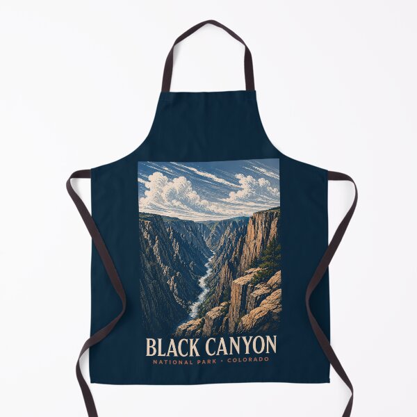 Item preview, Black Canyon of the Gunnison National Park Modern Woodblock Travel Art designed and sold by KrisSidDesigns.