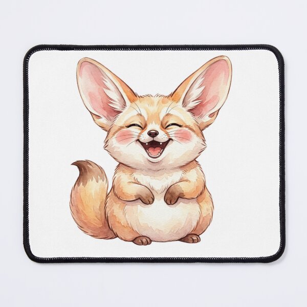 Item preview, Chubby Happy Fennec Fox Watercolor Cartoon Illustration designed and sold by StickVerse by Owais.