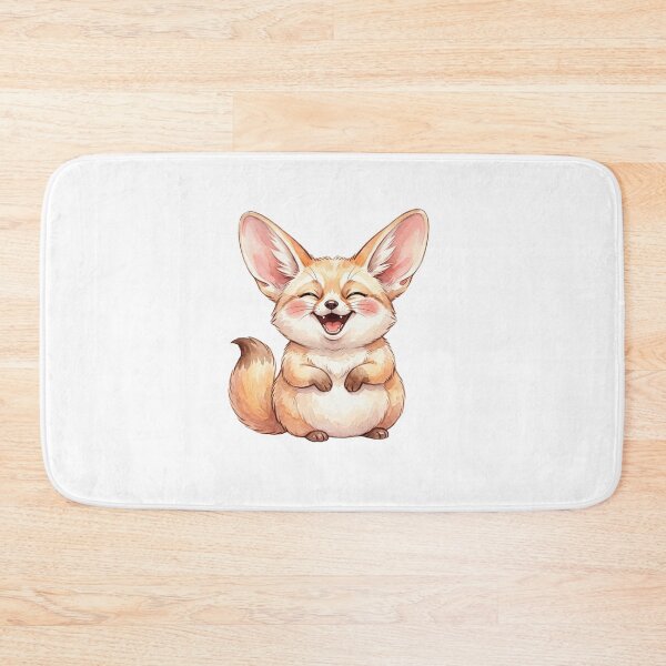 Item preview, Chubby Happy Fennec Fox Watercolor Cartoon Illustration designed and sold by StickVerse by Owais.