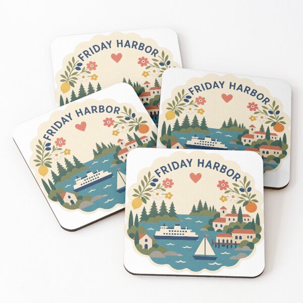 Item preview, Friday Harbor USA Travel Souvenir Modern Folk Art designed and sold by VisualArtsOasis.