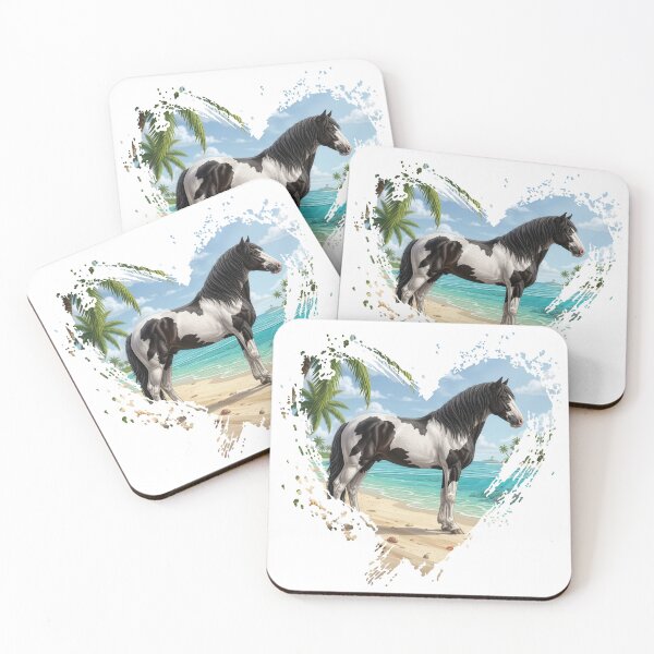 Item preview, An Abaco Barb horse, the beach and a heart designed and sold by Cheval-de-coeur.