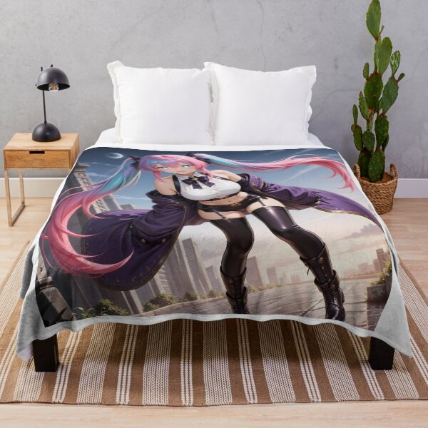 Item preview, Pink Twin-Tailed Anime Adventurer in Purple Streetwear designed and sold by Killington.