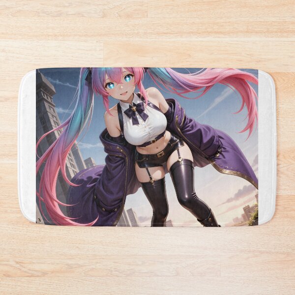 Item preview, Pink Twin-Tailed Anime Adventurer in Purple Streetwear designed and sold by Killington.