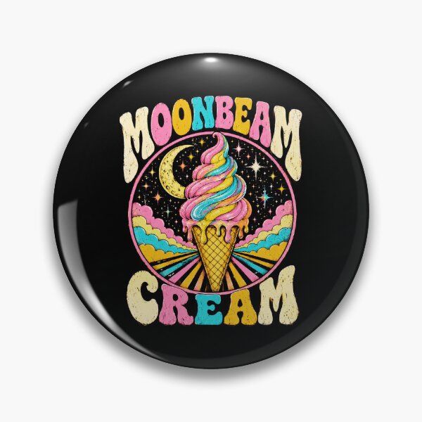 Item preview, moonbeam ice cream cosmic retro rainbow swirl cone art designed and sold by ROUX-ART.