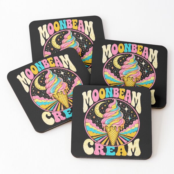 Item preview, moonbeam ice cream cosmic retro rainbow swirl cone art designed and sold by ROUX-ART.