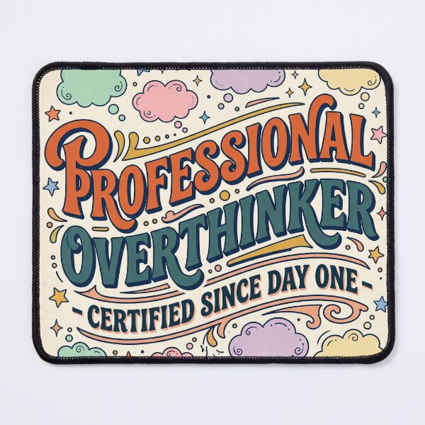 Item preview, Professional Overthinker Retro 70s Typography Quote Illustration designed and sold by NiceArtsPlace.