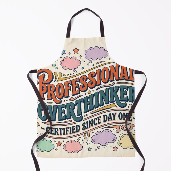 Item preview, Professional Overthinker Retro 70s Typography Quote Illustration designed and sold by NiceArtsPlace.