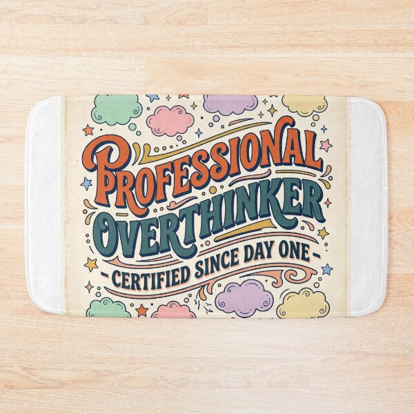 Item preview, Professional Overthinker Retro 70s Typography Quote Illustration designed and sold by NiceArtsPlace.
