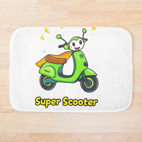 Aperçu de l'œuvre Trottinette Lime Super Scooter – Trottinette verte mignonne au design de dessin animé créée et vendue par MystiColo.