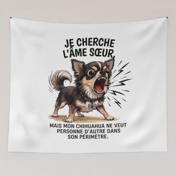 Item preview, "I'm looking for my soulmate, but my chihuahua is watching over me." designed and sold by CHRIST5000.
