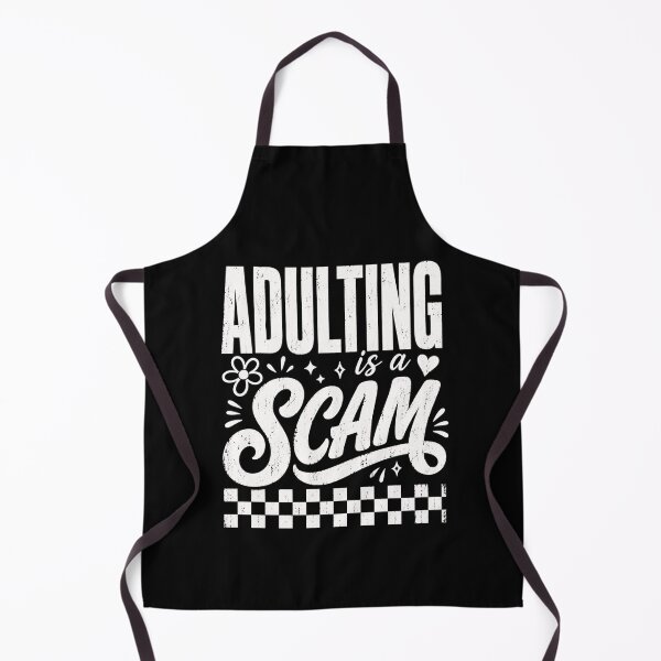Item preview, adulting is a scam retro distressed funny quote designed and sold by ROUX-ART.