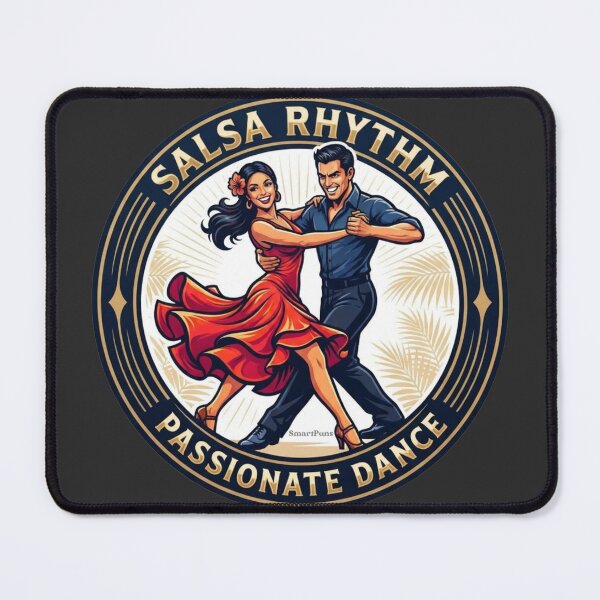 Item preview, Salsa Rhythm Passionate Dance – Retro Luxury Golden Sun Dance Couple, Vintage Decorative Circle Emblem, Latin Dancers Apparel Graphic Sticker designed and sold by SmartPuns.