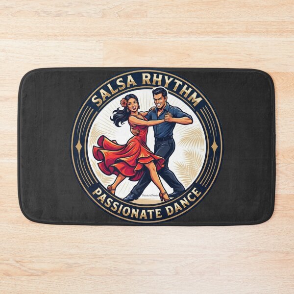 Item preview, Salsa Rhythm Passionate Dance – Retro Luxury Golden Sun Dance Couple, Vintage Decorative Circle Emblem, Latin Dancers Apparel Graphic Sticker designed and sold by SmartPuns.